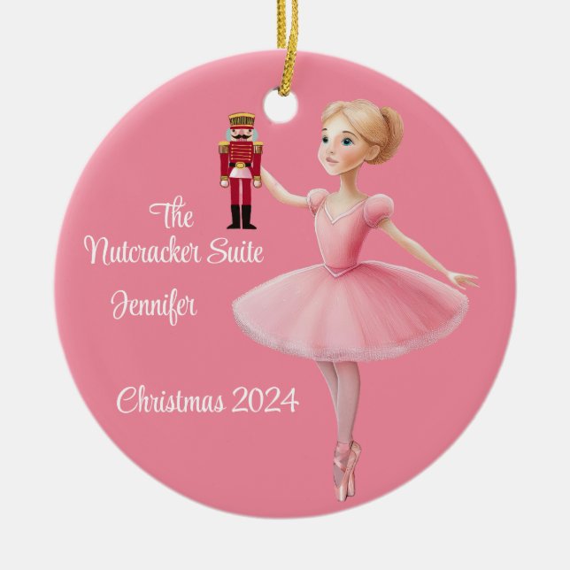 De Cerâmica O Balé Nutcracker Suite  ornamento Personalizado (Frente)