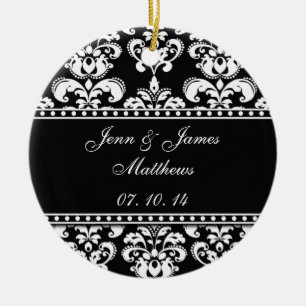 De Cerâmica O damasco preto nomeia ornamento do casamento da