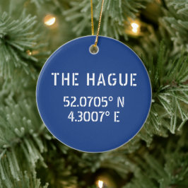 De Cerâmica O ornamento cerâmico azul Longitude do Latitude da