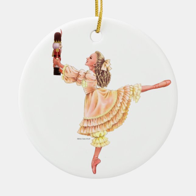 De Cerâmica O ornamento da lembrança do balé do Nutcracker com (Frente)