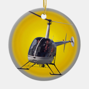 De Cerâmica O ornamento do helicóptero personaliza a decoraç