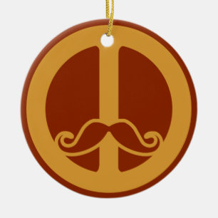 De Cerâmica O ornamento personalizado do Peace Stache