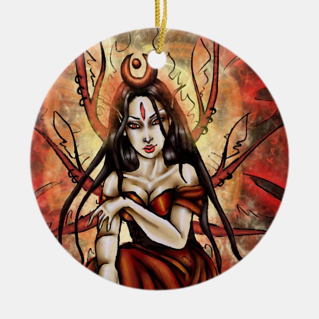 De Cerâmica O ornamento redondo da rainha vermelha (Frente)