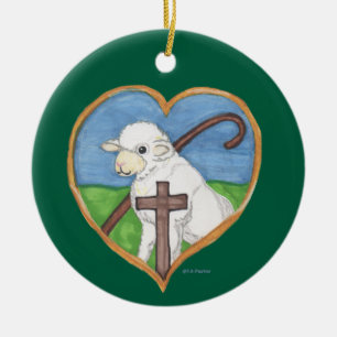 De Cerâmica O Senhor é a minha ovelha Shepherd e o Ornamento C