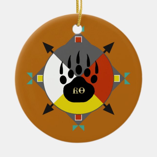 De Cerâmica O urso é meu ornamento Cherokee do irmão (Frente)