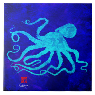 De Cerâmica Octopus 6 R - Grande Azulejo cerâmico