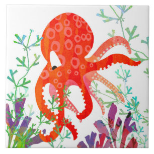 De Cerâmica Octopus Azulejo cerâmico (6" quadrados)