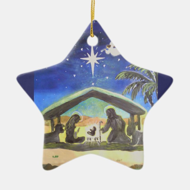 De Cerâmica Oh! Santo Ornamento da Estrela da Noite (Frente)