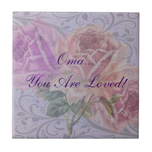 De Cerâmica Oma "Oma você é amado!" Azulejo