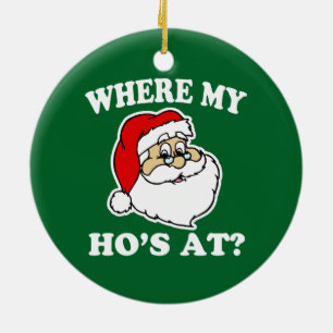 De Cerâmica Onde meu Ho no ornamento engraçado do papai noel