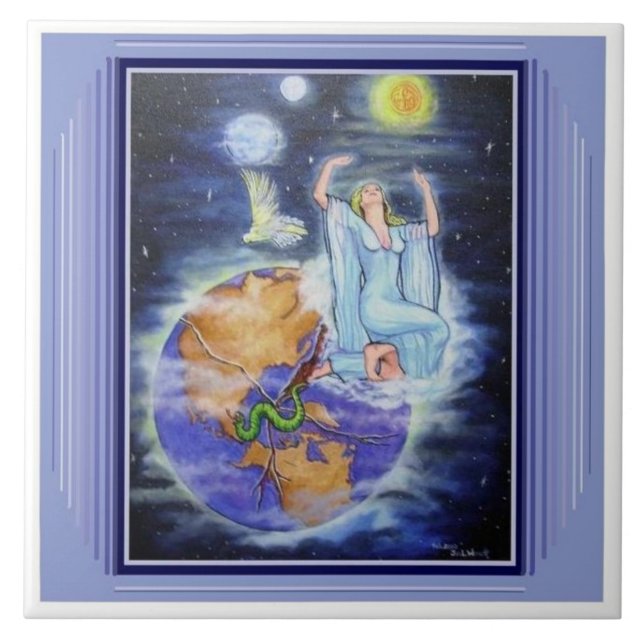 De Cerâmica Oração para um azulejo do planeta (Frente)