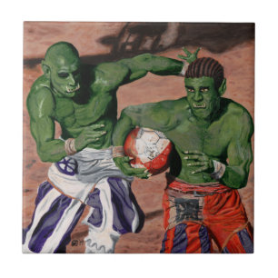 De Cerâmica Orc Gladiator Futebol Fantasy Art Azulejo Cerâmico