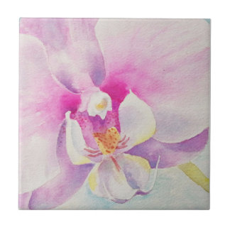 De Cerâmica Orchid Watercolor Azulejo