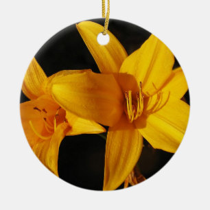 De Cerâmica Ornamento amarelo da orquídea