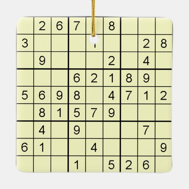 De Cerâmica Ornamento Amarelo Sudoku (Verso)