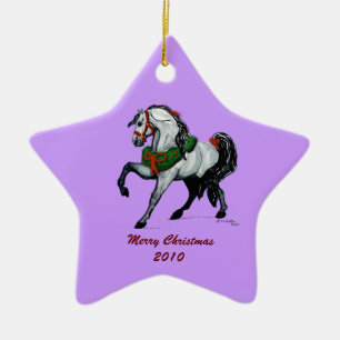 De Cerâmica Ornamento andaluz do cavalo do Natal