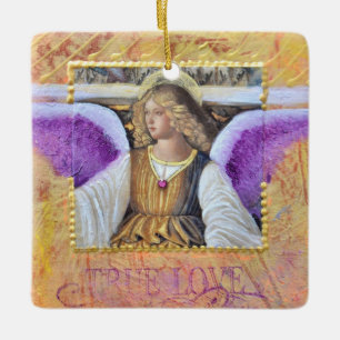 De Cerâmica Ornamento Anjo Verdadeiro Amor