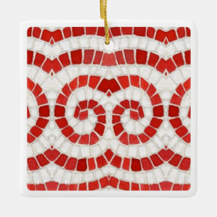 De Cerâmica Ornamento ao quadrado cerâmico MOSAIC VERMELHO