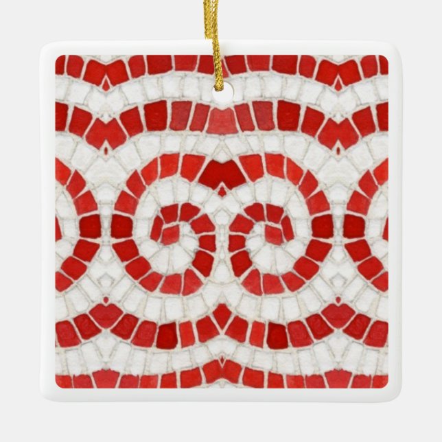 De Cerâmica Ornamento ao quadrado cerâmico MOSAIC VERMELHO (Frente)
