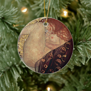 De Cerâmica Ornamento Art Nouveau Danae Gold Muse