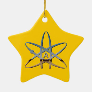 De Cerâmica Ornamento ateu da estrela do átomo