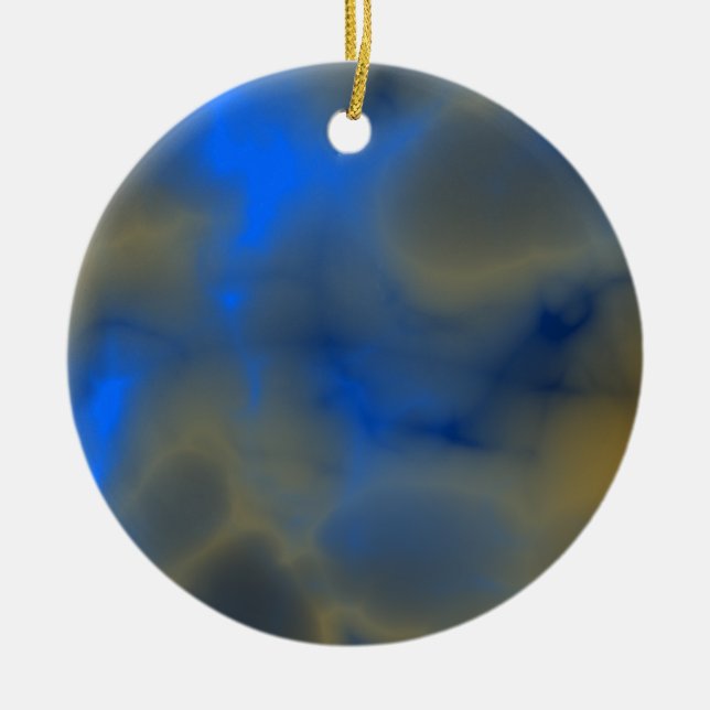 De Cerâmica ornamento azul com nuvens (Frente)