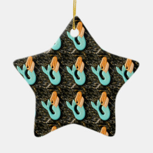 De Cerâmica ornamento azul da sereia