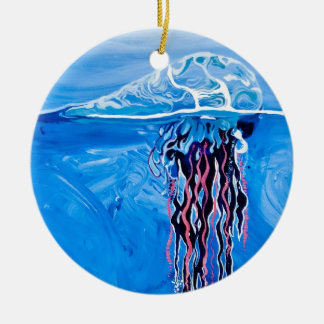 De Cerâmica Ornamento azul das medusa