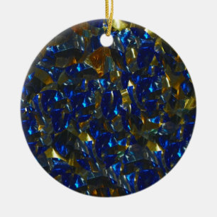 De Cerâmica Ornamento azul dourado do círculo