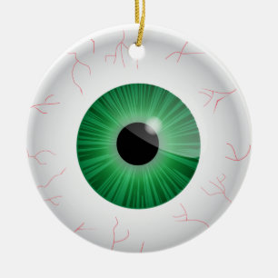 De Cerâmica Ornamento Bloodshot verde do globo ocular