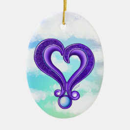 De Cerâmica Ornamento bonito do Coração Púrpura
