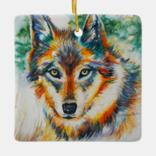 De Cerâmica Ornamento bonito do lobo
