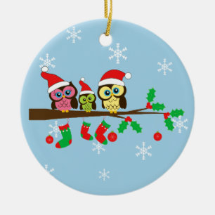 De Cerâmica Ornamento bonitos da lembrança do Natal da coruja