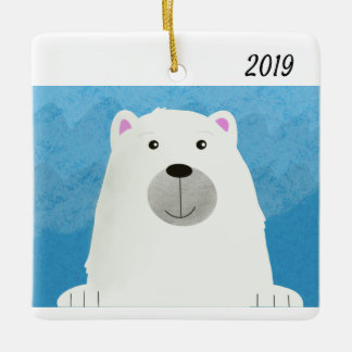 De Cerâmica Ornamento branco bonito do design do urso polar