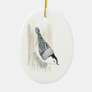 De Cerâmica Ornamento Branco-breasted do pica-pau-cinzento