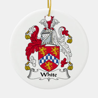 De Cerâmica Ornamento branco da crista da família