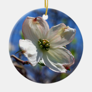 De Cerâmica Ornamento branco da flor do Dogwood