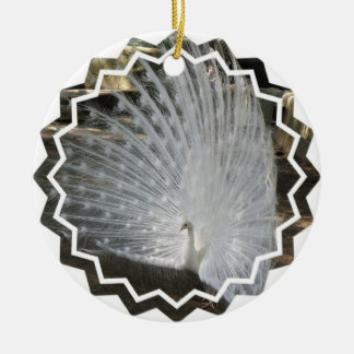 De Cerâmica Ornamento brancos do pavão