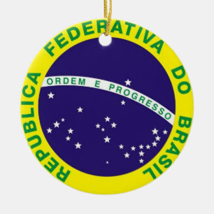 De Cerâmica Ornamento BRASILEIRO da bandeira