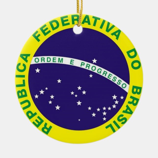De Cerâmica Ornamento BRASILEIRO da bandeira (Frente)