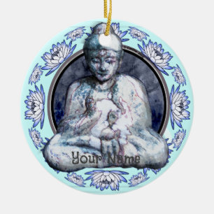 De Cerâmica ornamento Buda Respire