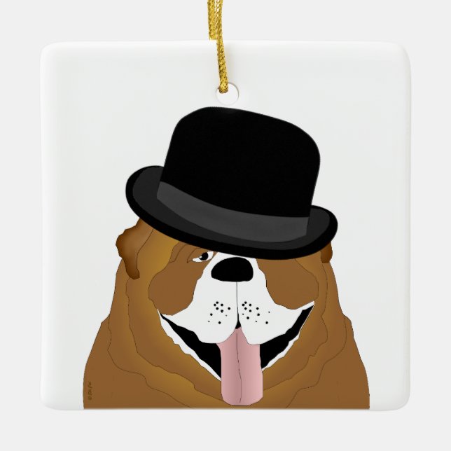 De Cerâmica Ornamento Bulldog (Frente)