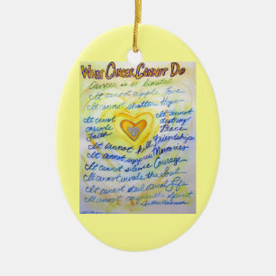 De Cerâmica Ornamento Cardíaco Azul e Dourado do Cancer Perso