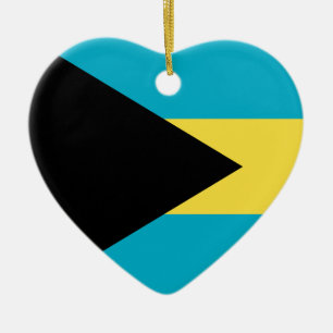 De Cerâmica Ornamento Cardíaco Bahamas Flag