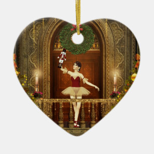 De Cerâmica Ornamento Cardíaco Ballerina Fröhliche Weichnach