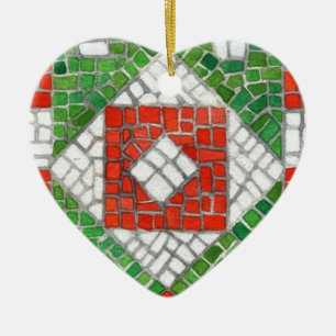 De Cerâmica Ornamento Cardíaco Cerâmico HOLIDAY MOSAIC