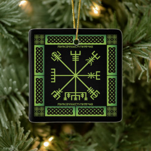 De Cerâmica Ornamento Celta Vegvisir (Quadrado)