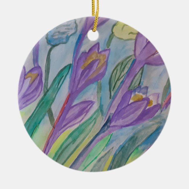 De Cerâmica Ornamento cerâmico abstrato Primavera Crocus (Frente)