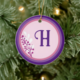 De Cerâmica Ornamento cerâmico - Adicione seu inicial - Roxo