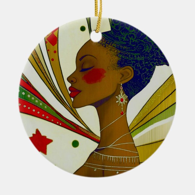 De Cerâmica Ornamento cerâmico afrocêntrico (Frente)